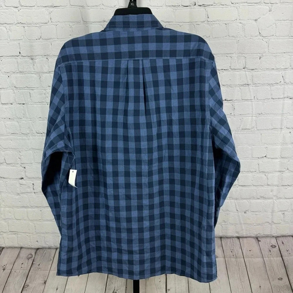 Goodthreads Blue Plaid Casual Long Sleeve Button Down Shirt Size Large - Picture 6 of 8